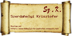 Szerdahelyi Krisztofer névjegykártya
